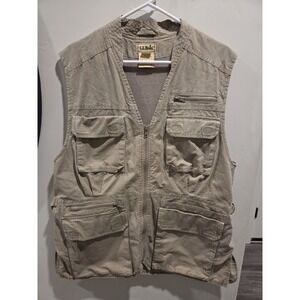 VTG LL Bean Vest Cargo Utility Hunting Fishing Tactical Mesh womens XL